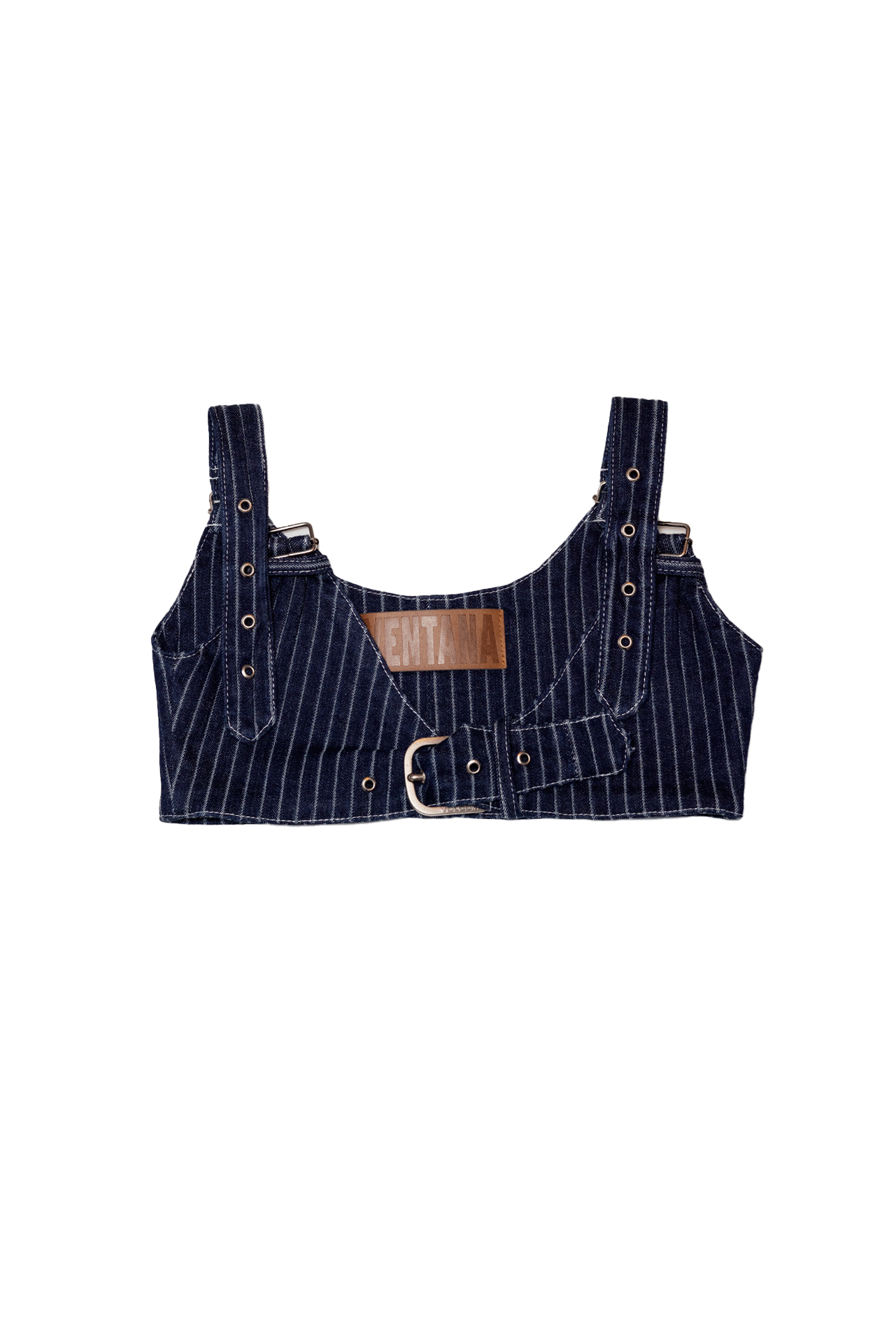 Top Denim Risca de Giz