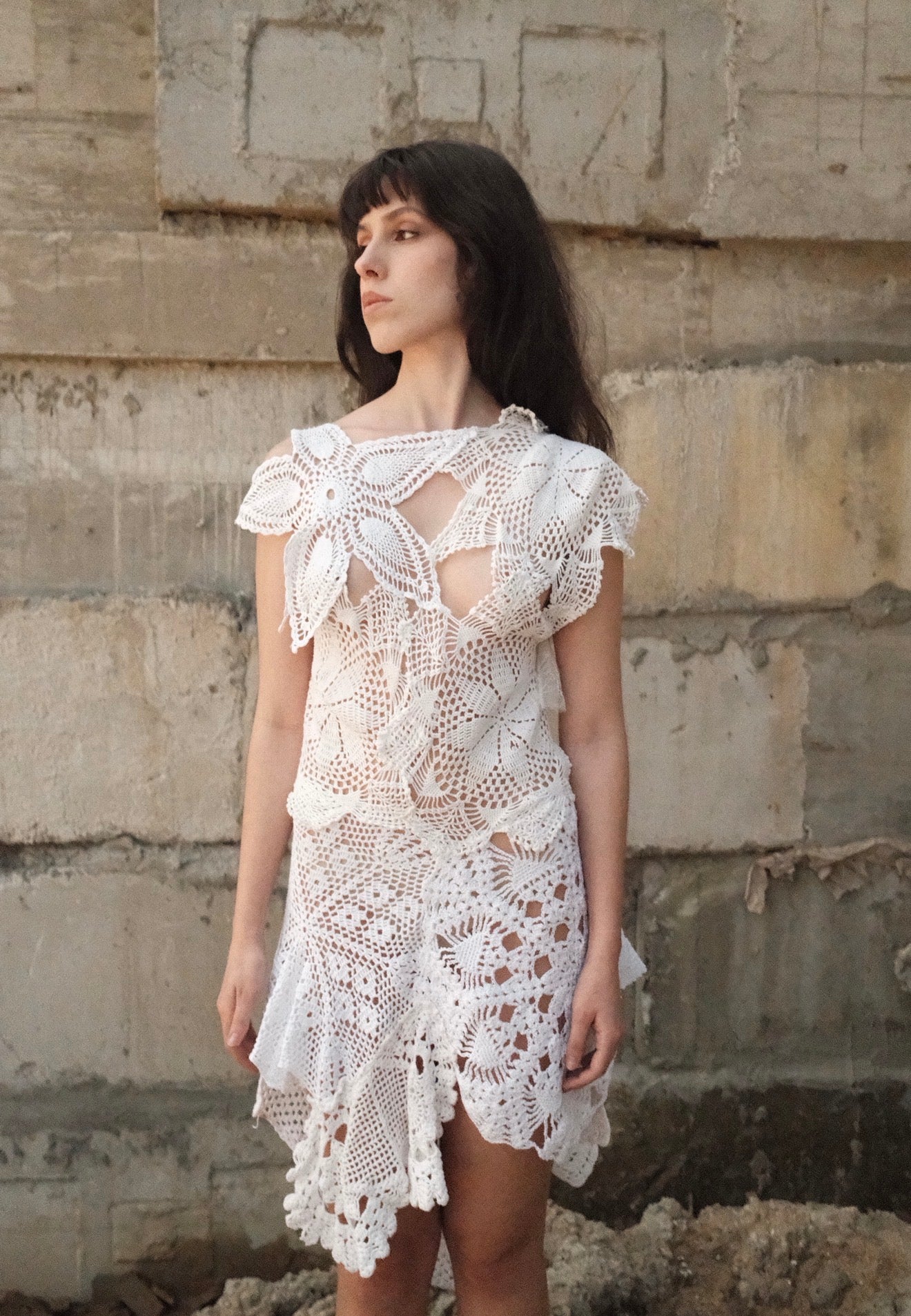 Vestido crochê flor