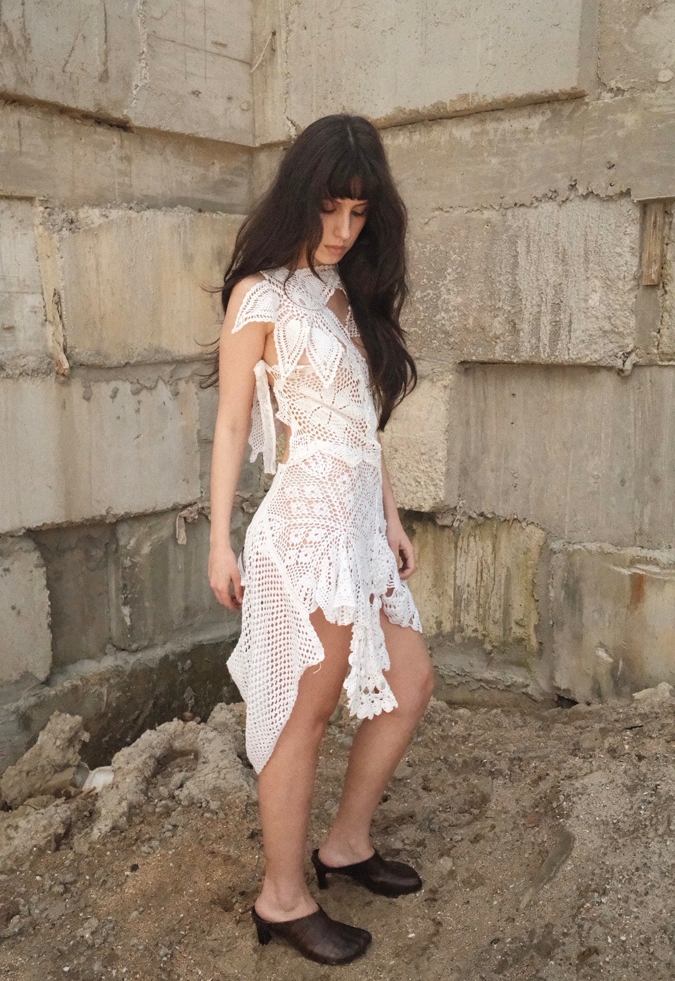 Vestido crochê flor