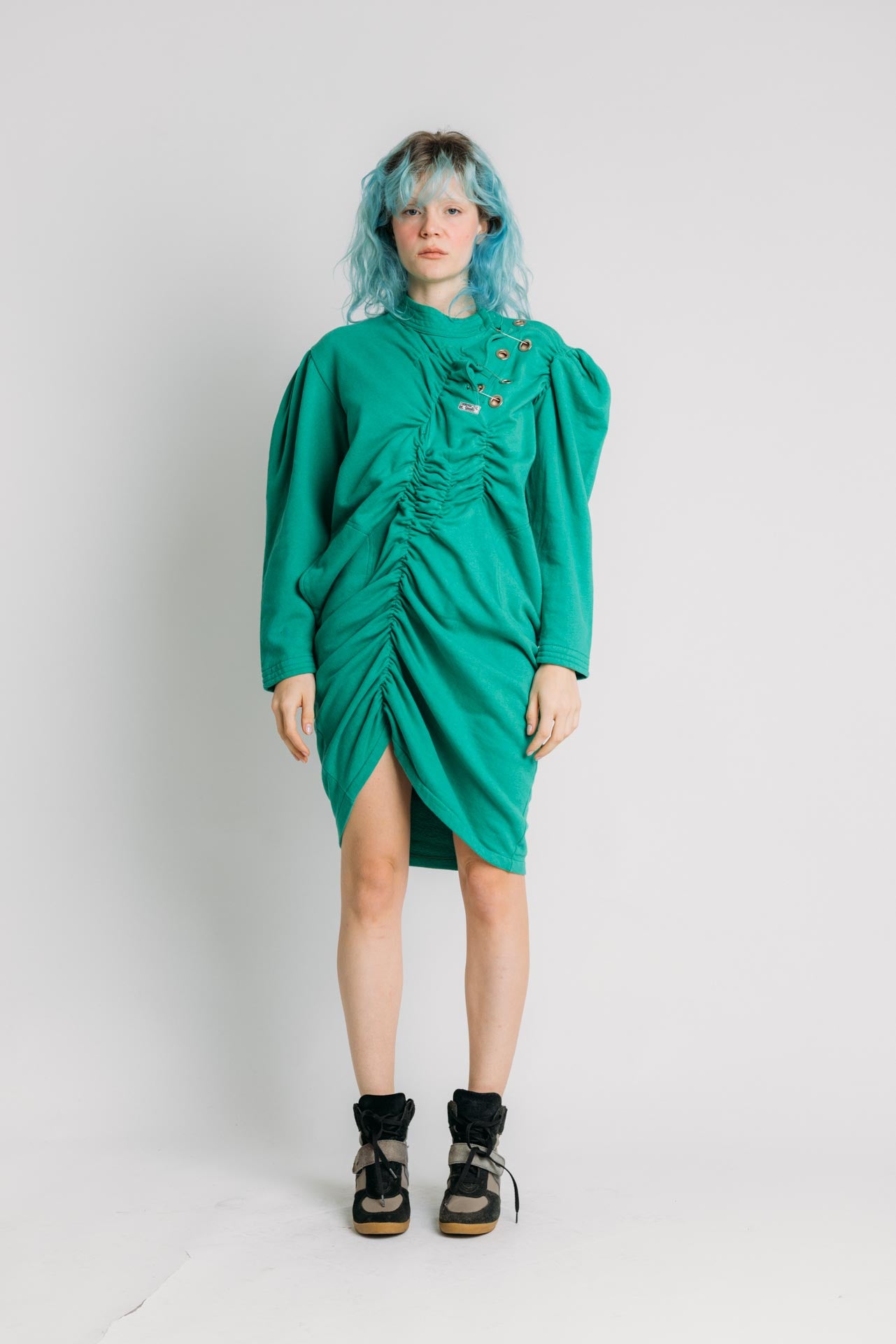 Vestido/Moletom Sanfonado Verde