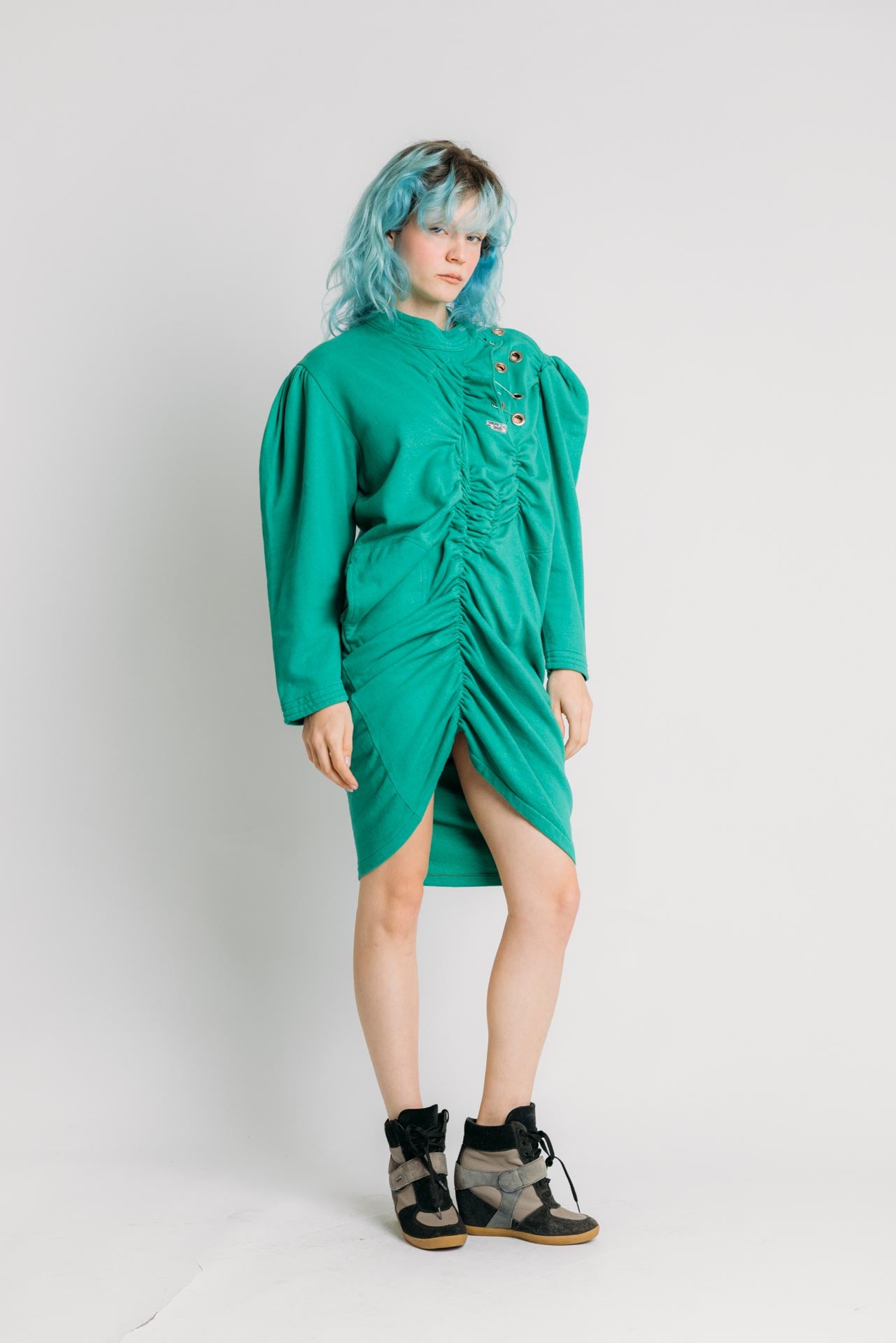 Vestido/Moletom Sanfonado Verde