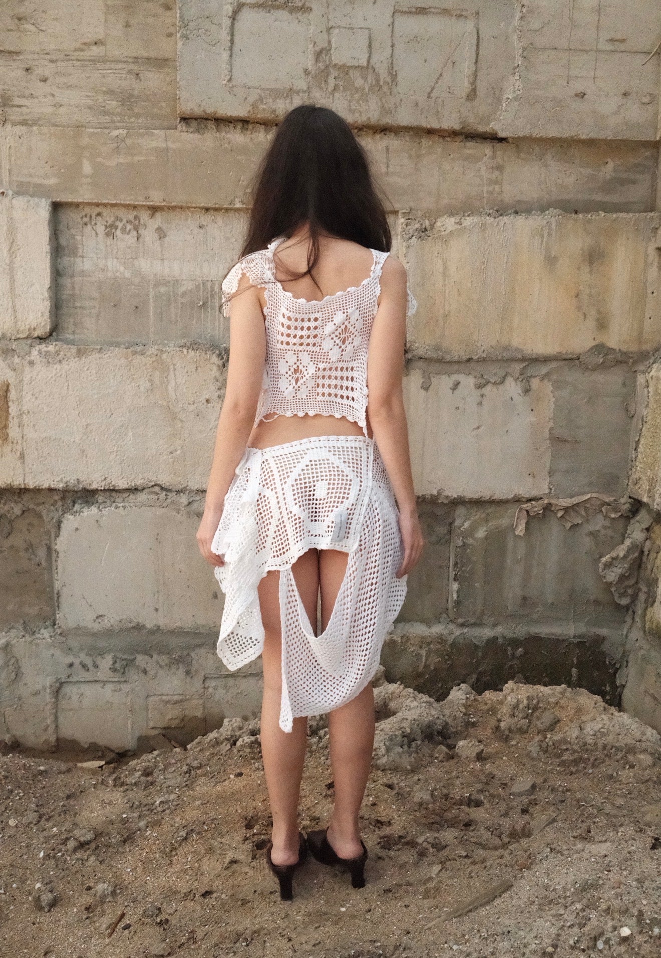 Vestido crochê flor