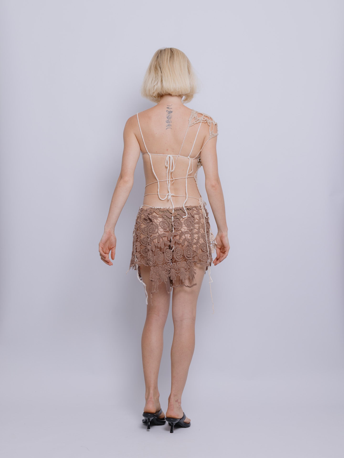 Vestido Crochê Ventana® Tons Terroso + BIQUINI